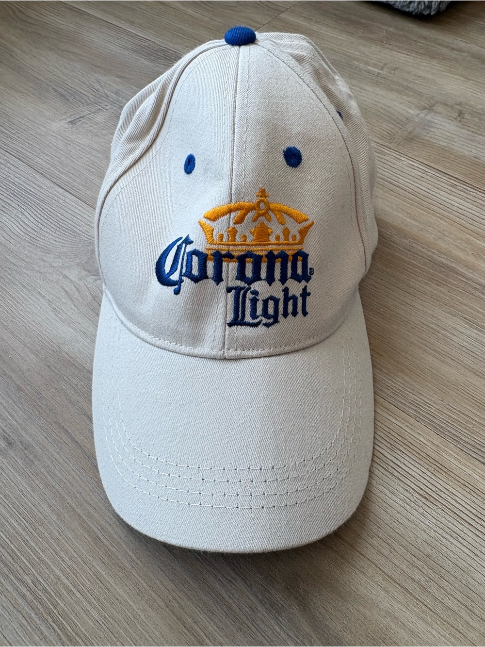 Embroidered Cream Baseball Cap